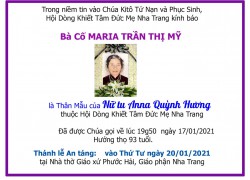 Ai Tín: Thân Mẫu của Chị Anna Quỳnh Hương đã được Chúa gọi về