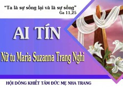 Ai tín của Nữ tu Maria Suzanna Trang Nghi - Hội Dòng Khiết Tâm Đức Mẹ Nha Trang