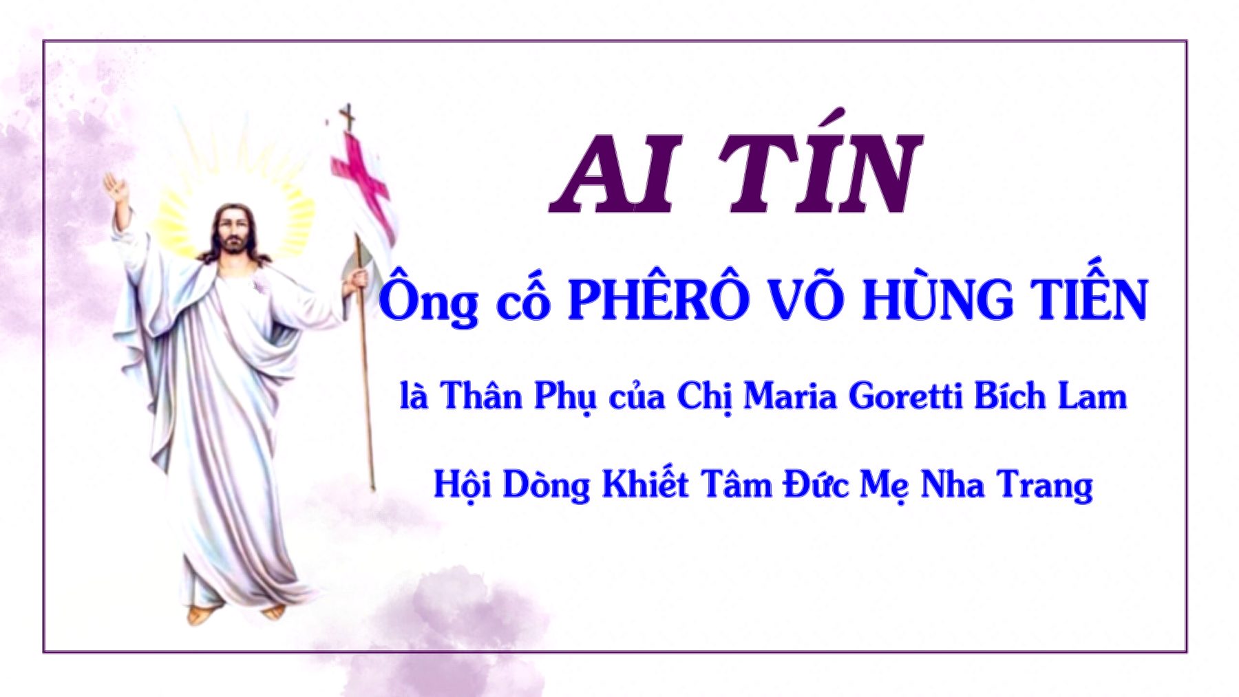 Ai Tín của Ông Cố Phê rô, Thân Phụ Nữ Tu Maria Goretti Bích Lam