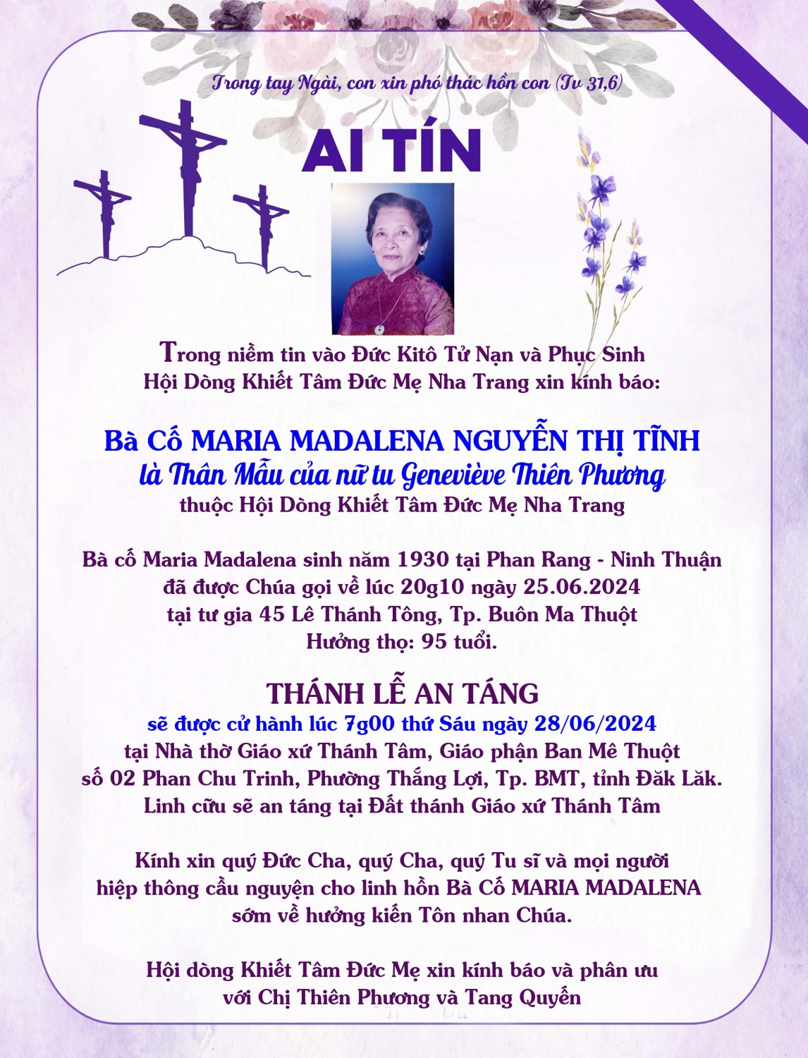 ai tín 2024 Me sr Thien Phuong