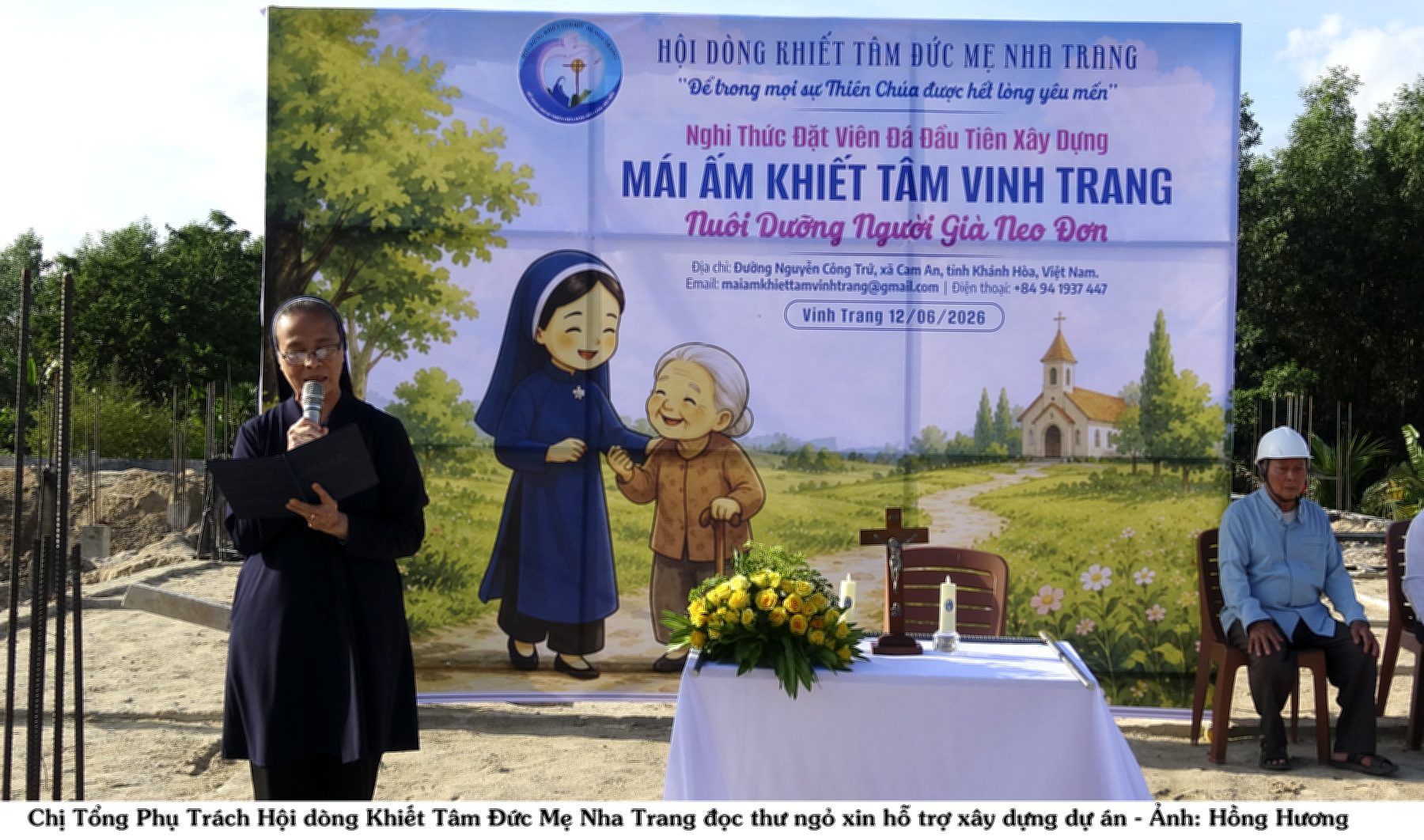 Nghi Thức Đặt Viên Đá Đầu Tiên Xây Dựng Mái Ấm Khiết Tâm Vinh Trang Nuôi Dưỡng Người Già Neo Đơn
